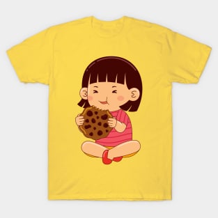 girl kids eating cookies T-Shirt